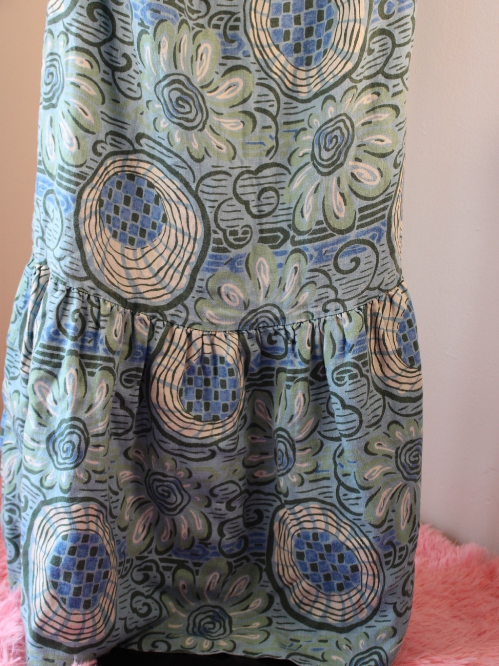 RHODE Teal and Green Strapless Ruffle Midi Dress Size 12 - Picture 8 of 16